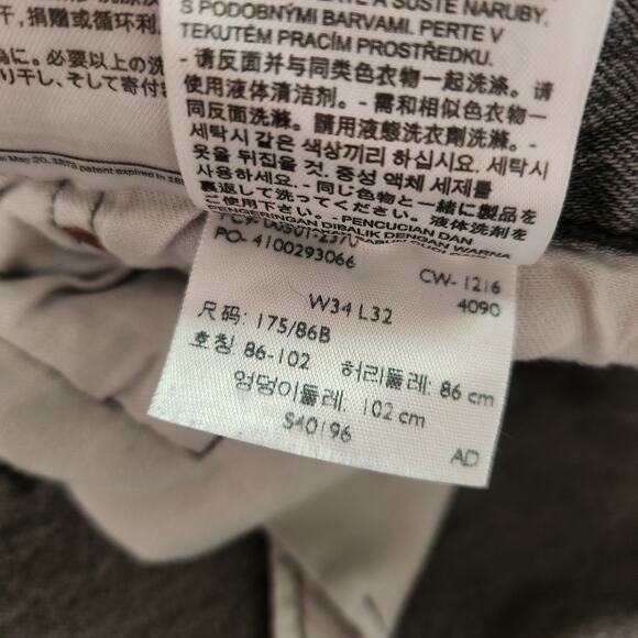 Levi's 501 Snap Button Straight Leg Jeans Size 34x32 Gray - Picture 7 of 8